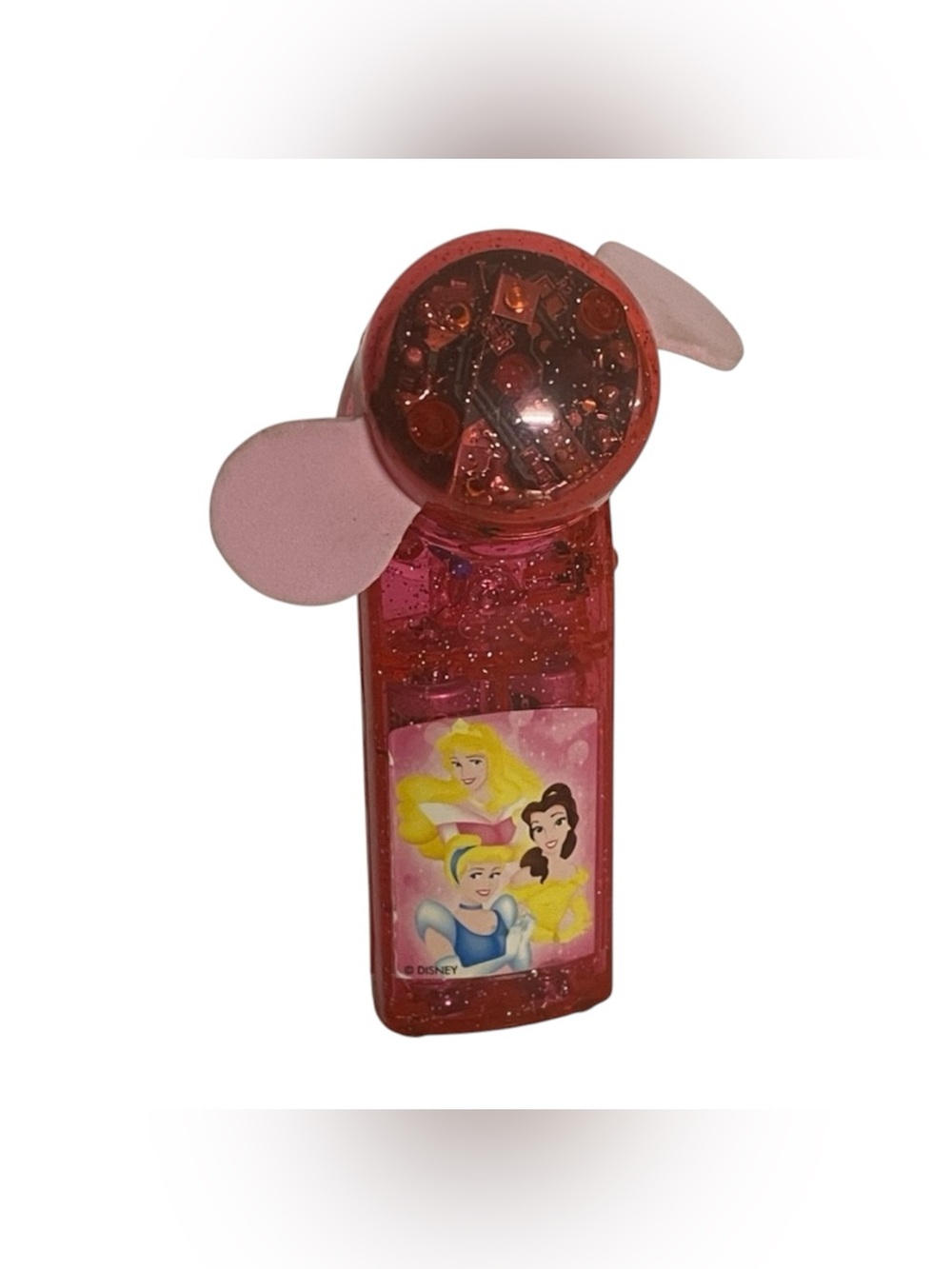 Vintage Disney Princess Cinderella, Aurora, and Belle Pink Travel Fan with Light
